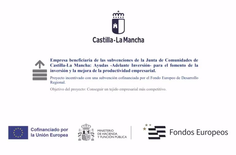 Cartel Ayudas Adelante Inversion CLM FEDER