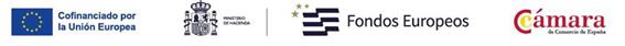 Logos Unión Europea, España, Fondos, Cámara Comercio